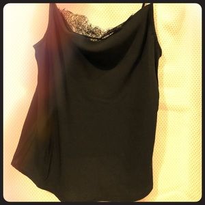 Leith cowl neck camisole with lace